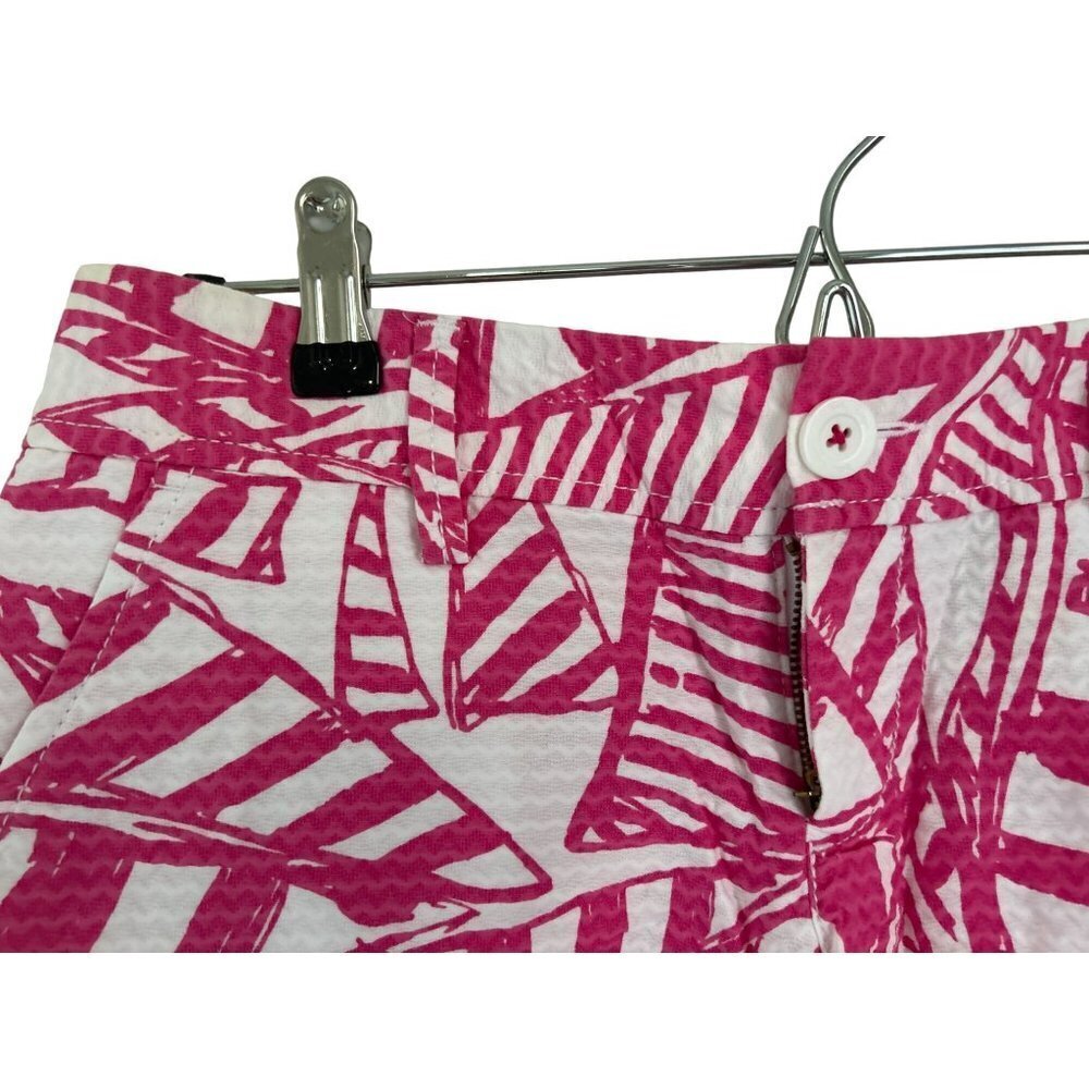Lilly Pulitzer The Walsh Shorts Cotton Pink with white Sail Boats Cotton Size 2 - Picture 4 of 8